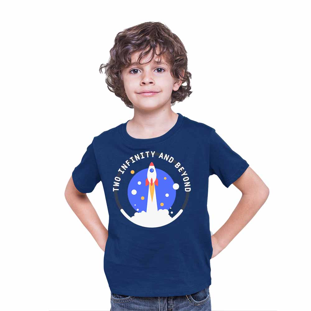 I Am Two Rocket Designed Birthday Theme Kids T-shirt
