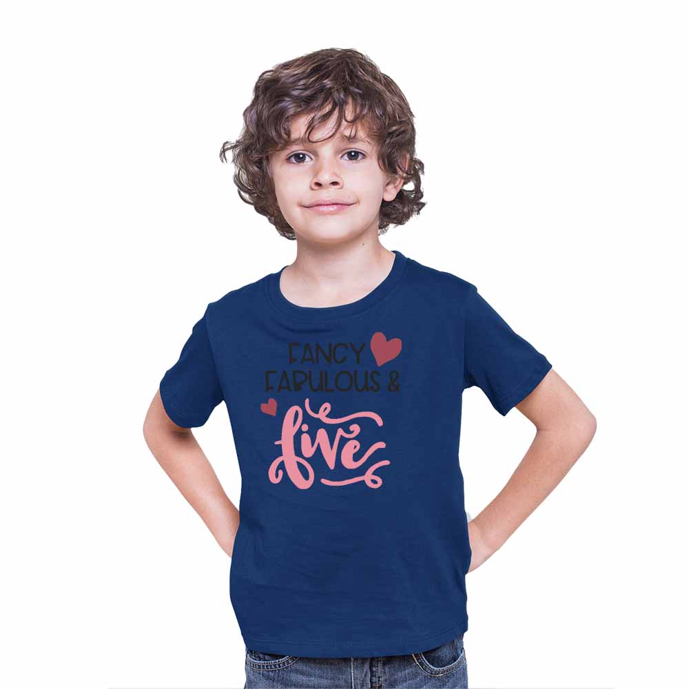 Fancy Fabulous Style 5th Birthday Theme Kids T-shirt