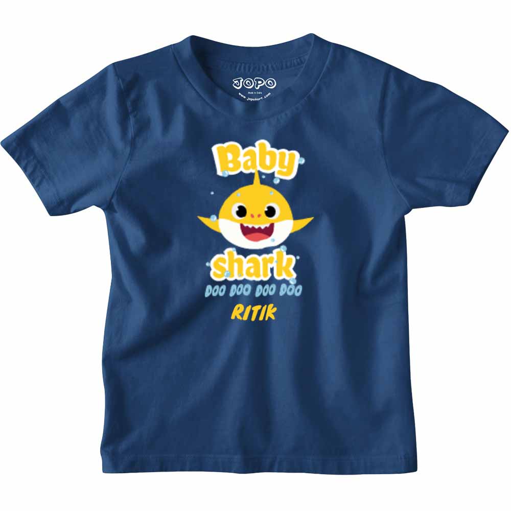 Birthday Customised Kids Tshirts - Shark Theme