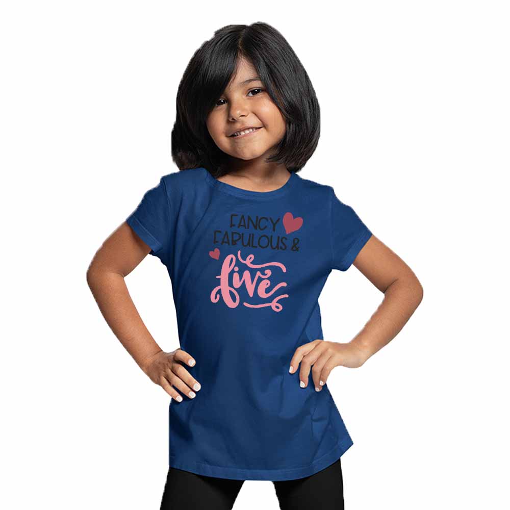 Fancy Fabulous Style 5th Birthday Theme Kids T-shirt
