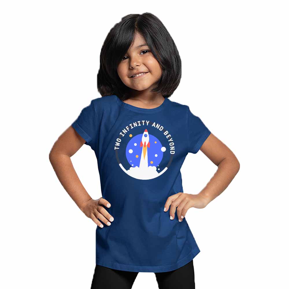 I Am Two Rocket Designed Birthday Theme Kids T-shirt