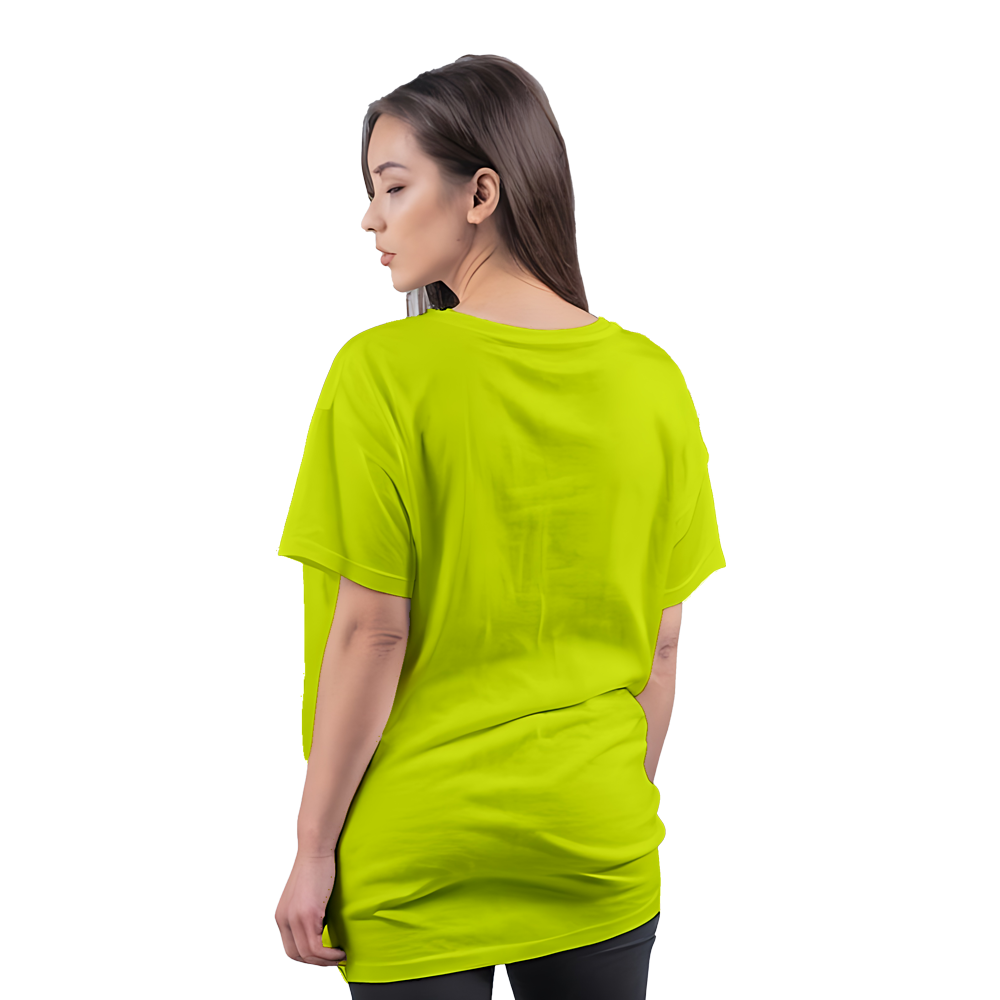 Drop Shoulder Women's Plain T Shirt-Neon green