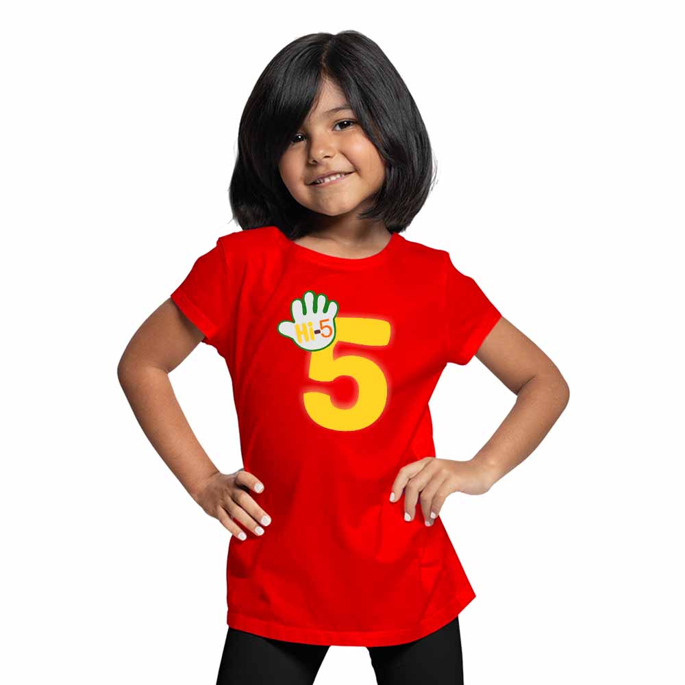 Hi-5 Style 5th Birthday Theme Kids T-shirt