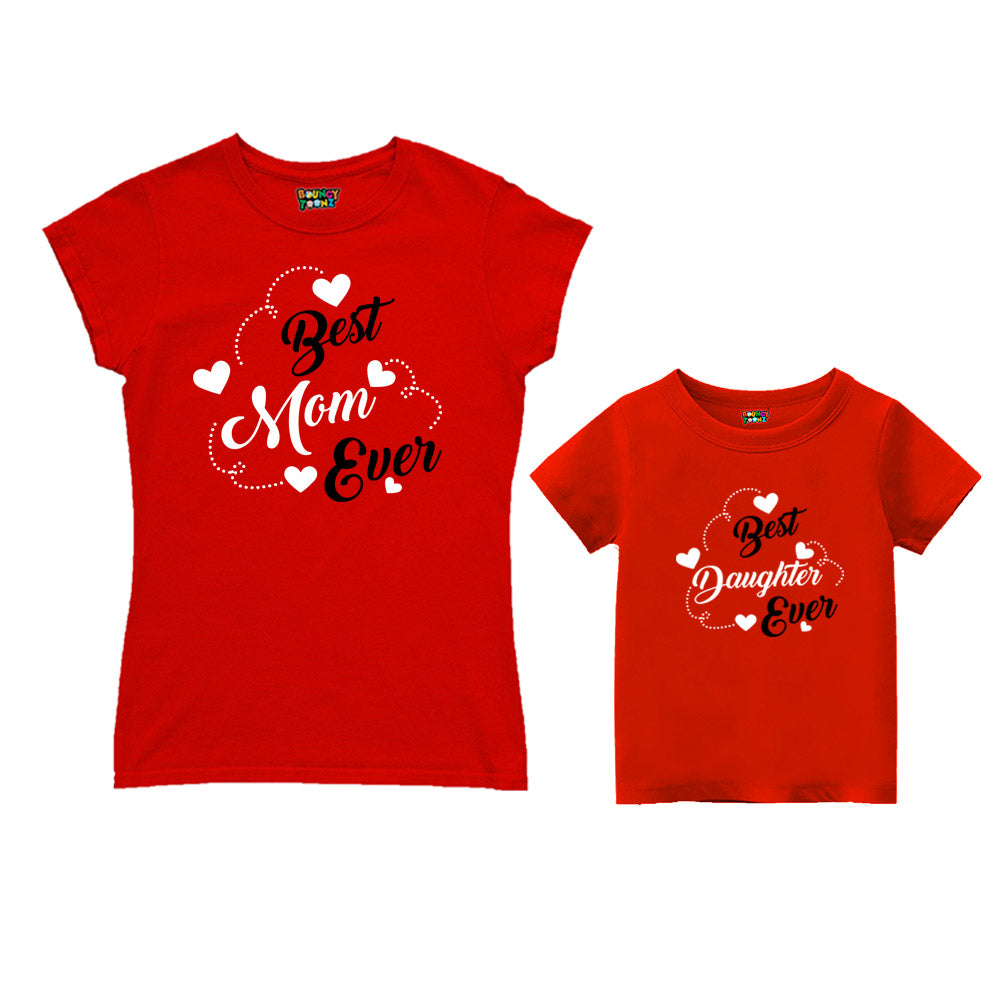 First Mother's Day Mom and kids customised T-shirts For Red
