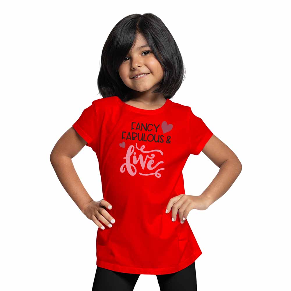 Fancy Fabulous Style 5th Birthday Theme Kids T-shirt