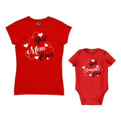 First Mother's Day customised Mom T Shirt and Romper For Red