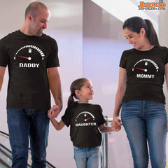 Funny Speedometer Matching Family T-Shirts Set of 3 & 4 for Dad, Mom, Son & Daughter