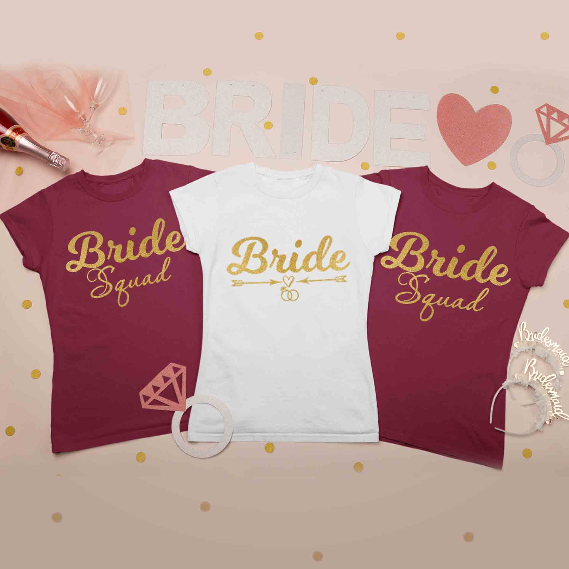 Bride & Bride Squad Bachelorette Party Tshirts