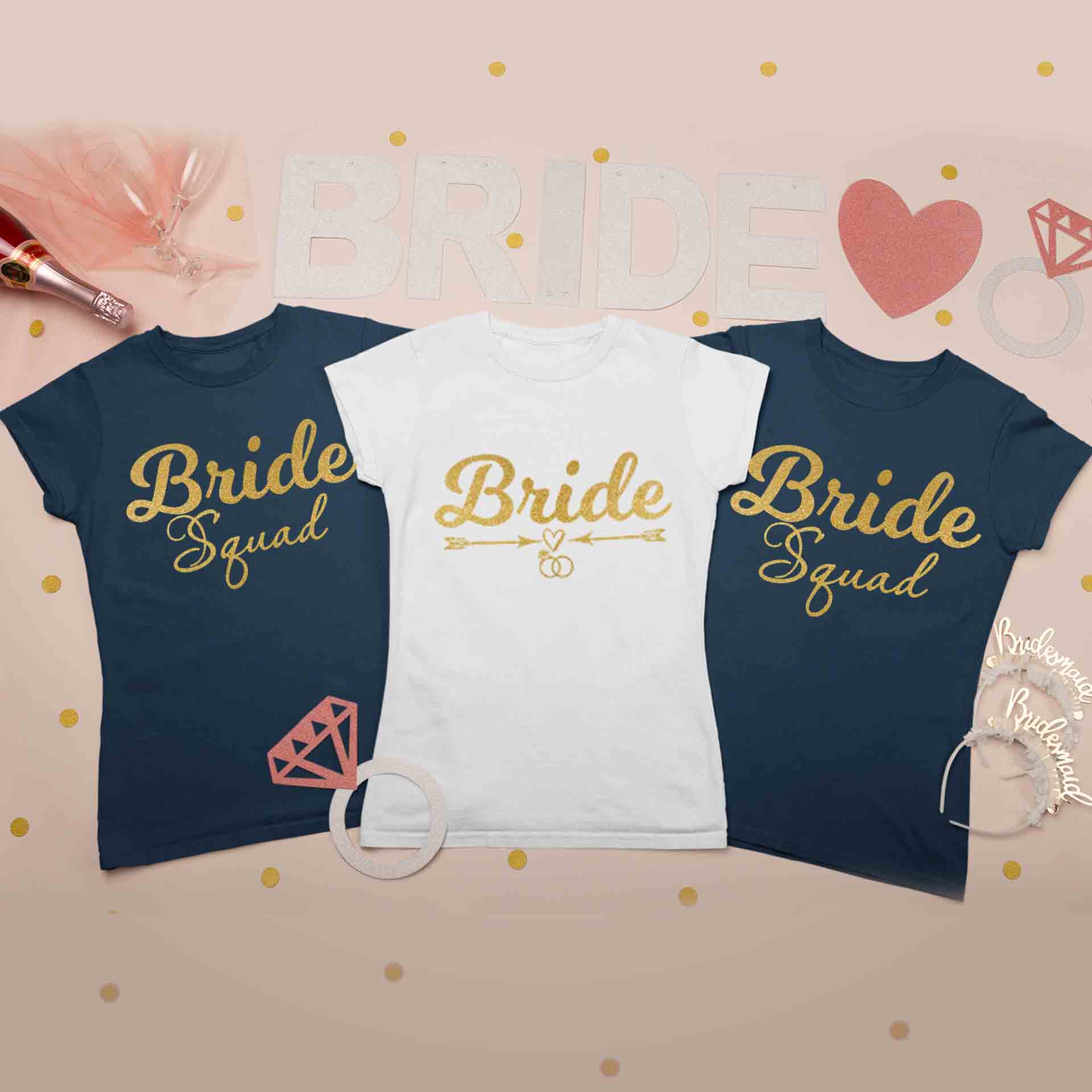 Bride & Bride Squad Bachelorette Party Tshirts