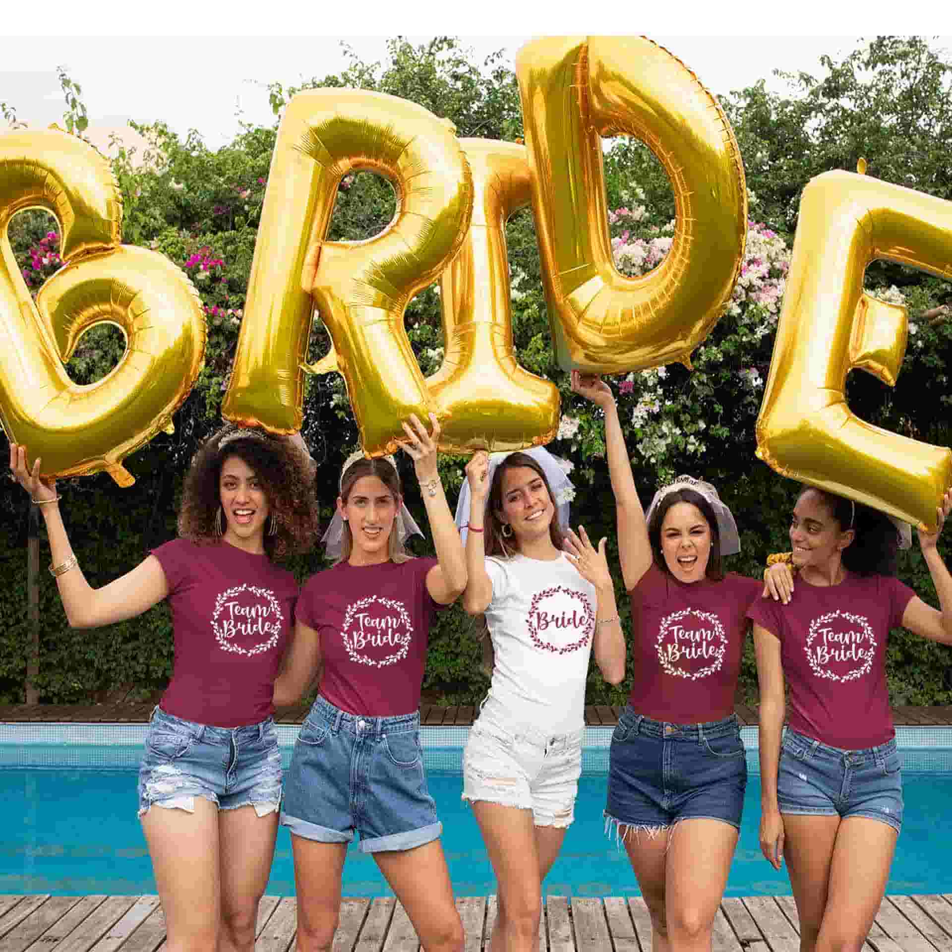 Bride - Team Bride Bachelorette Party T-Shirts Set of 2, 3, 4, 5