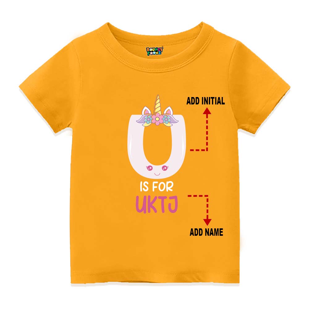 Alphabet U Customised T Shirt