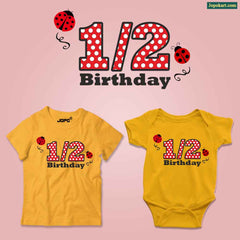Half Birthday Beetle design Onesie or T Shirt Unisex kids