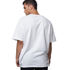 Drop Shoulder Oversized Plain Men's T-shirt in White