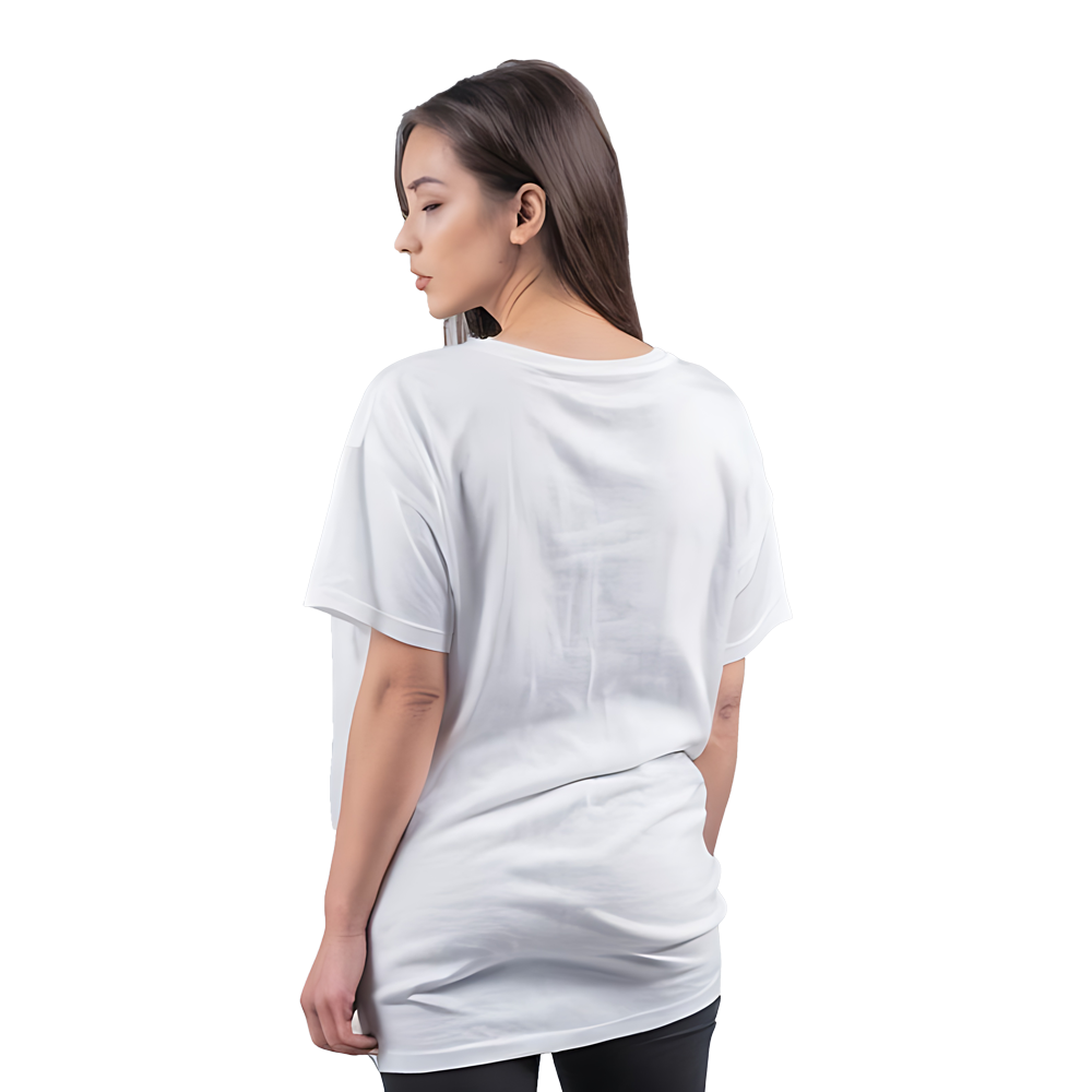 Drop Shoulder Women's Plain T Shirt-White