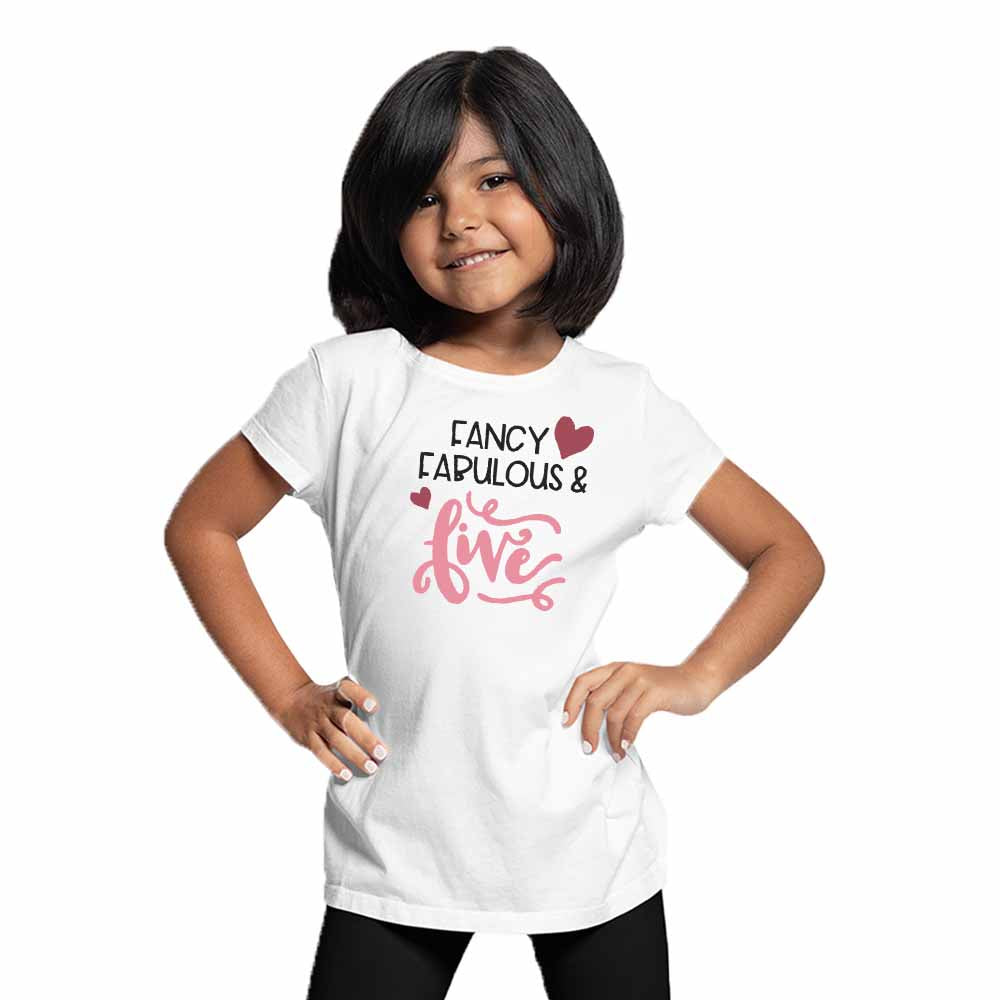 Fancy Fabulous Style 5th Birthday Theme Kids T-shirt