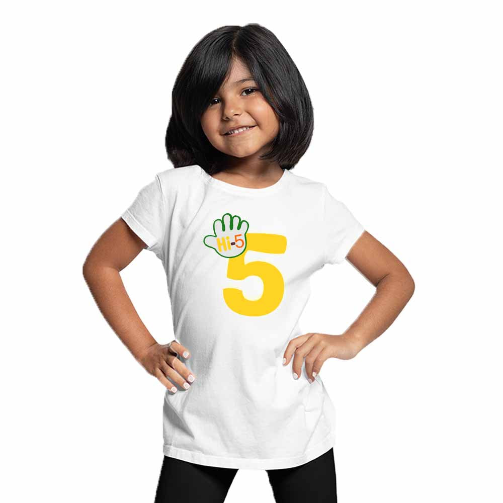 Hi-5 Style 5th Birthday Theme Kids T-shirt