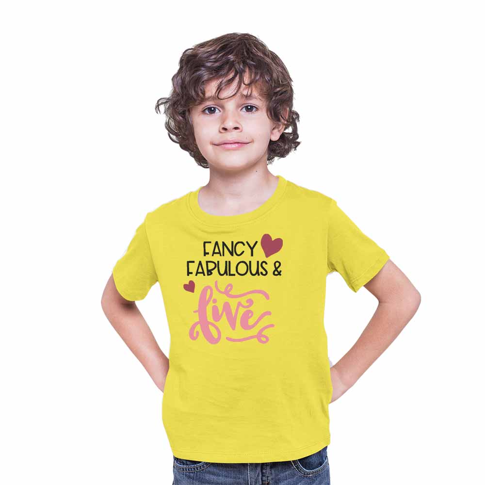 Fancy Fabulous Style 5th Birthday Theme Kids T-shirt