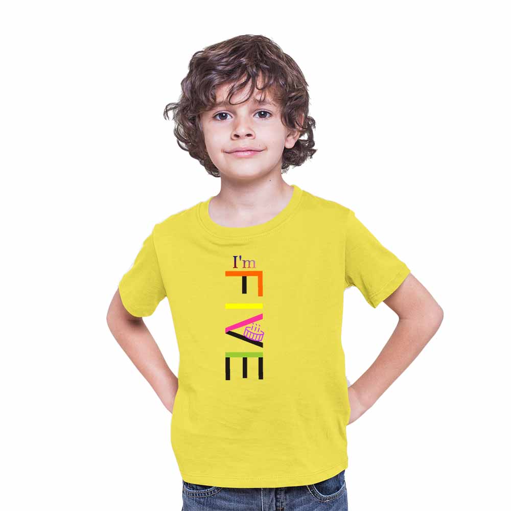Five Sticky Designed 5th Birthday Theme Kids T-shirt